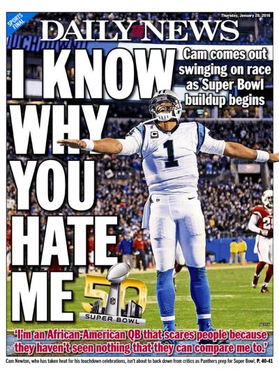 Cam Newton NY Daily News Cover